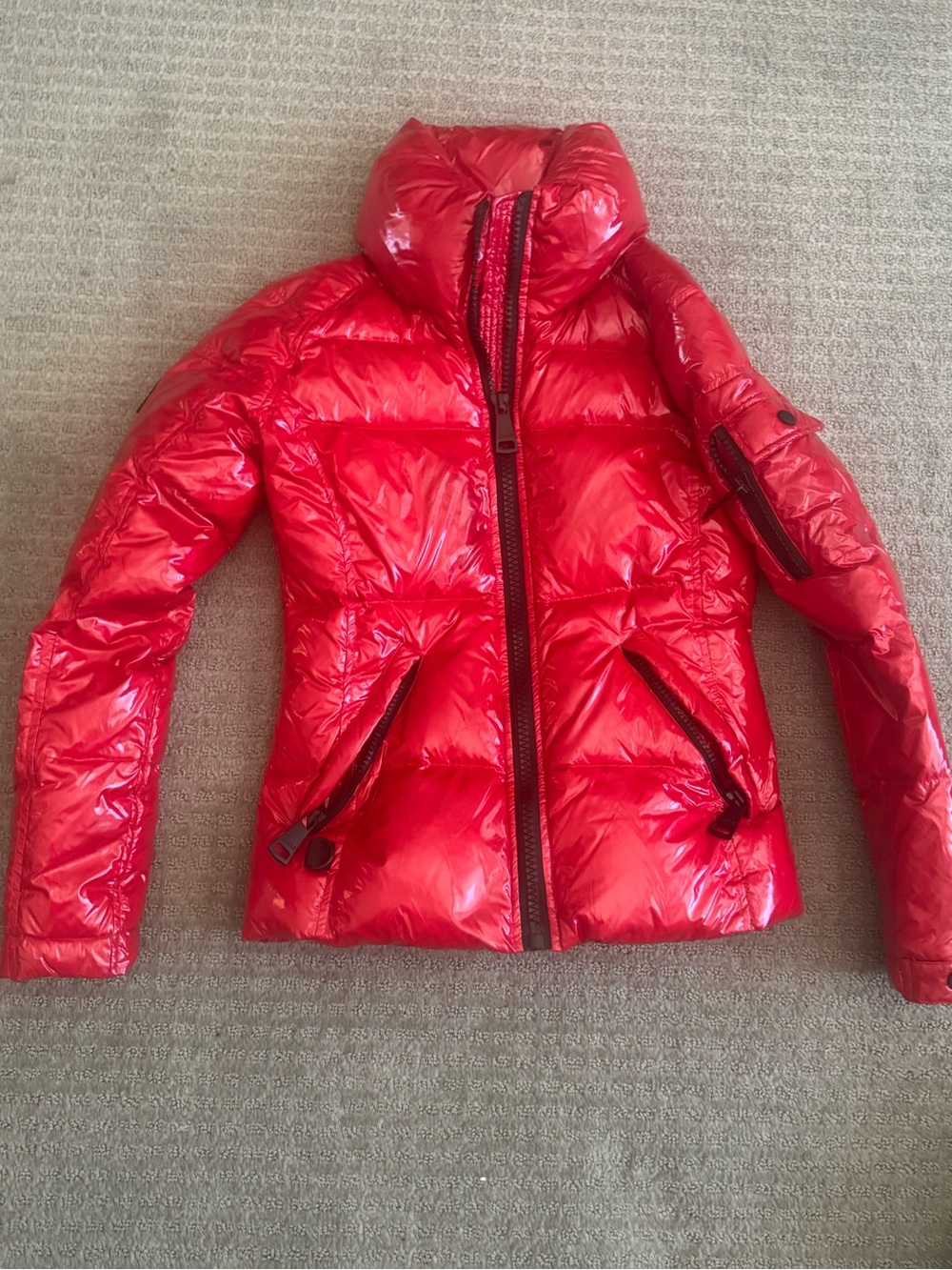 SAM. Shiny Red Quilted Puffer Jacket
